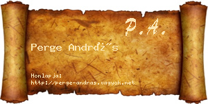 Perge András névjegykártya